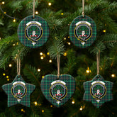 Ross Hunting Modern Tartan Crest Christmas Ceramic Ornament